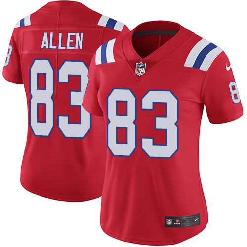 Nike Patriots #83 Dwayne Allen Red Alternate Women's Stitched NFL Vapor Untouchable Limited Jersey